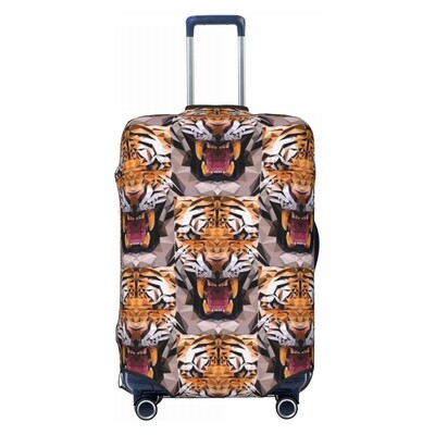 Élénk tigrisfej bőröndhuzat Absztrakt művészet utazási repülés Hasznos poggyászkiegészítők védő