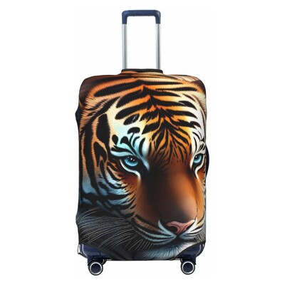 Élénk tigrisfej bőröndhuzat Absztrakt művészet utazási repülés Hasznos poggyászkiegészítők védő