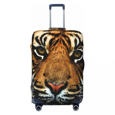 Élénk tigrisfej bőröndhuzat Absztrakt művészet utazási repülés Hasznos poggyászkiegészítők védő