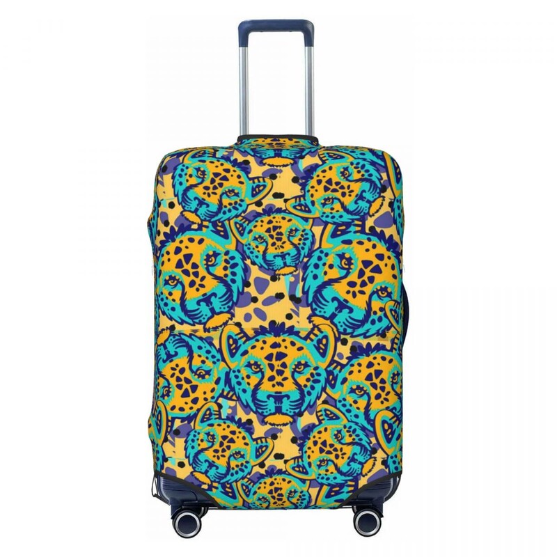 Élénk tigrisfej bőröndhuzat Absztrakt művészet utazási repülés Hasznos poggyászkiegészítők védő