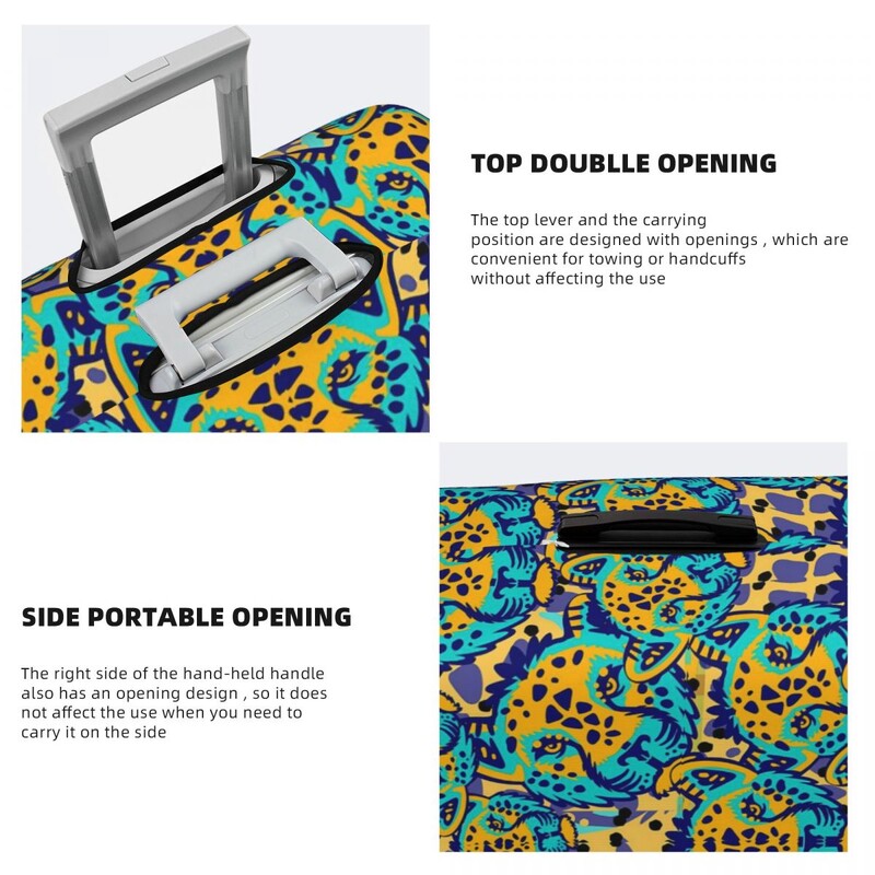 Élénk tigrisfej bőröndhuzat Absztrakt művészet utazási repülés Hasznos poggyászkiegészítők védő