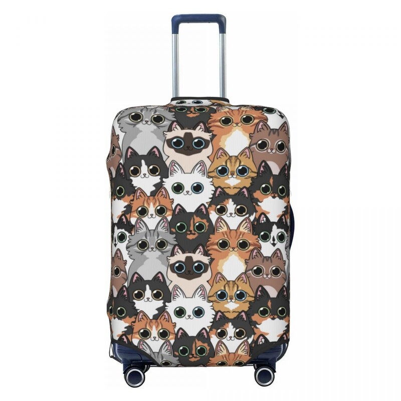 Roztomilé mačky Opakujúci sa kryt na kufor Vianoce Vtipné zviera Manga Praktické potreby na batožinu Obchodný chránič