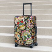 Sugar Skull Bőröndhuzat Halloween Stílus Menő utazás Repülés Praktikus Poggyász Kiegészítők Védő