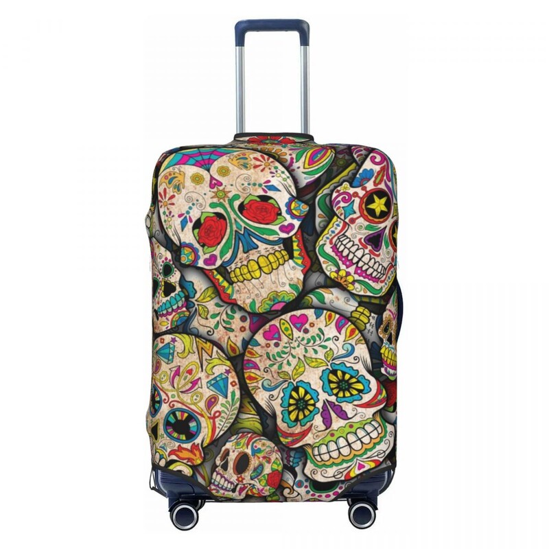 Sugar Skull Bőröndhuzat Halloween Stílus Menő utazás Repülés Praktikus Poggyász Kiegészítők Védő