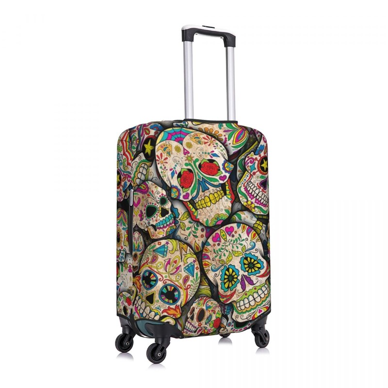 Sugar Skull Bőröndhuzat Halloween Stílus Menő utazás Repülés Praktikus Poggyász Kiegészítők Védő