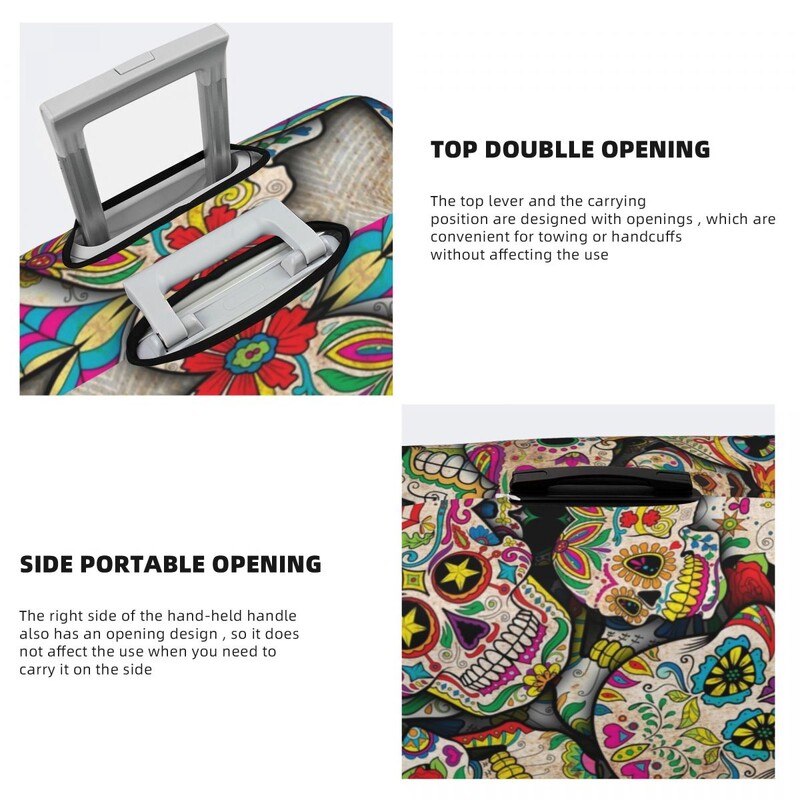 Sugar Skull Bőröndhuzat Halloween Stílus Menő utazás Repülés Praktikus Poggyász Kiegészítők Védő