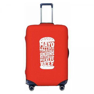 Kryt na kufor s potlačou hamburgerov, letová zábava, batožina, potreby, chránič kufra, hrubší elastický kryt proti prachu, cestovné doplnky