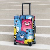 Mielos katės Anime lagamino viršelis Kalėdų dovana Animacinis filmas Gyvūnas Juokingas Strectch Verslo Apsauga Bagažo reikmenys Skrydis