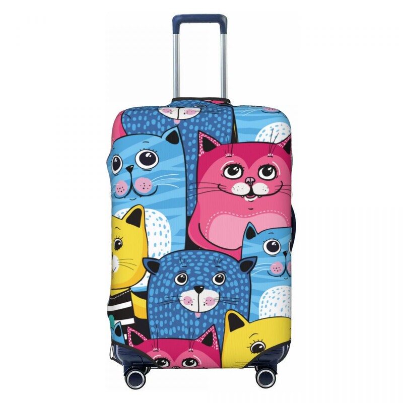 Mielos katės Anime lagamino viršelis Kalėdų dovana Animacinis filmas Gyvūnas Juokingas Strectch Verslo Apsauga Bagažo reikmenys Skrydis