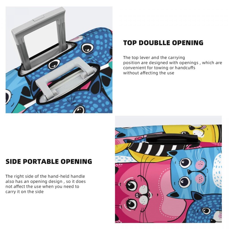 Mielos katės Anime lagamino viršelis Kalėdų dovana Animacinis filmas Gyvūnas Juokingas Strectch Verslo Apsauga Bagažo reikmenys Skrydis