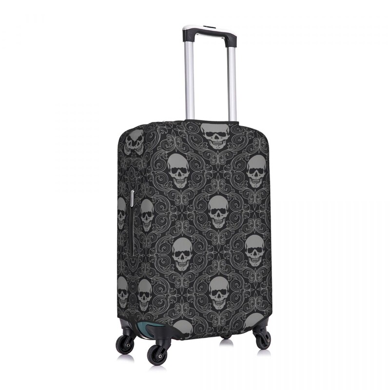 Cool Skull Doodle kufor, vintage plavba, výlet, chránič, dovolenka, zábavné puzdro na batožinu