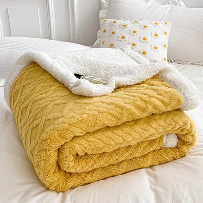 Puha kockás takaró meleg polár téli takarók felnőtteknek gyerekeknek tömör kanapé huzat paplan Plüss téli ágytakaró ágyakhoz