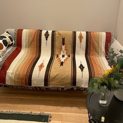 Pături vintage, tricot boem, cu ață, pătură pat canapea în carouri prosop moale pat în carouri tapiserie cuvertură de pat față de masă Cobertor