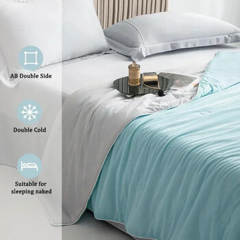 Κουβέρτα ψύξης για κρεβάτι Silky Air Condition Comforter Ελαφρύ, δροσερό καλοκαιρινό πάπλωμα με διπλή όψη Cold & Cooling ύφασμα