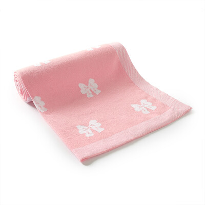 Pamut babatakaró kötött aranyos masni gyerek fiú ágy lány kiságy paplan 90*70cm újszülött rajzfilm kockás kisgyermek babakocsi pólyás puha huzatok