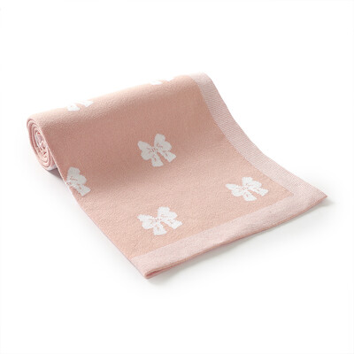 Pamut babatakaró kötött aranyos masni gyerek fiú ágy lány kiságy paplan 90*70cm újszülött rajzfilm kockás kisgyermek babakocsi pólyás puha huzatok