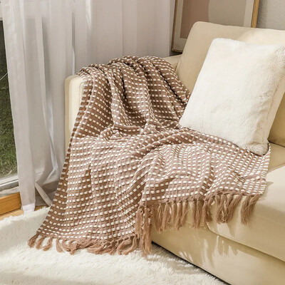 Nordic White Casual Blankets Throws Mäkké pohodlné pletené šály na pohovku, deka, obliečky na koniec postele, cestovné, hotelové, dekoratívne prehozy