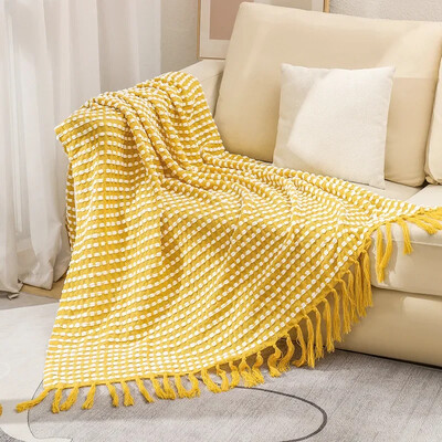 Nordic White Casual Blankets Throws Mäkké pohodlné pletené šály na pohovku, deka, obliečky na koniec postele, cestovné, hotelové, dekoratívne prehozy