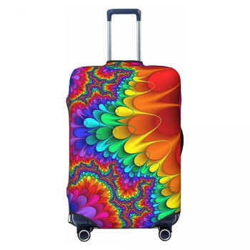 Κάλυμμα βαλίτσας Rainbow Splash Psychedelic Print Flight Business Elastic προμήθειες αποσκευών