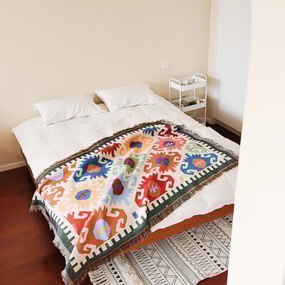 Pătură cu tema boemă de toamnă pentru decorațiuni interioare și activități în aer liber Pături în carouri pentru pat și cuverturi pentru canapea, husă de canapea