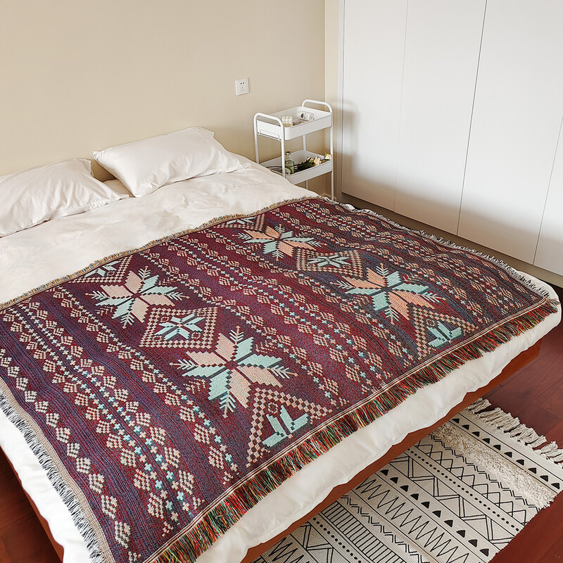 Pătură cu tema boemă de toamnă pentru decorațiuni interioare și activități în aer liber Pături în carouri pentru pat și cuverturi pentru canapea, husă de canapea