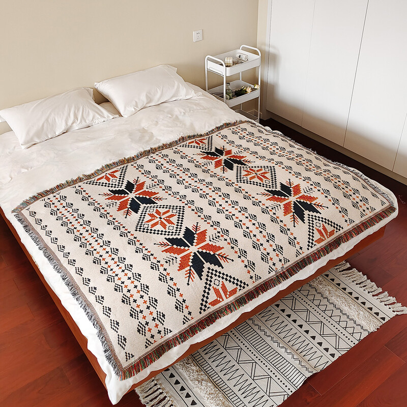 Pătură cu tema boemă de toamnă pentru decorațiuni interioare și activități în aer liber Pături în carouri pentru pat și cuverturi pentru canapea, husă de canapea