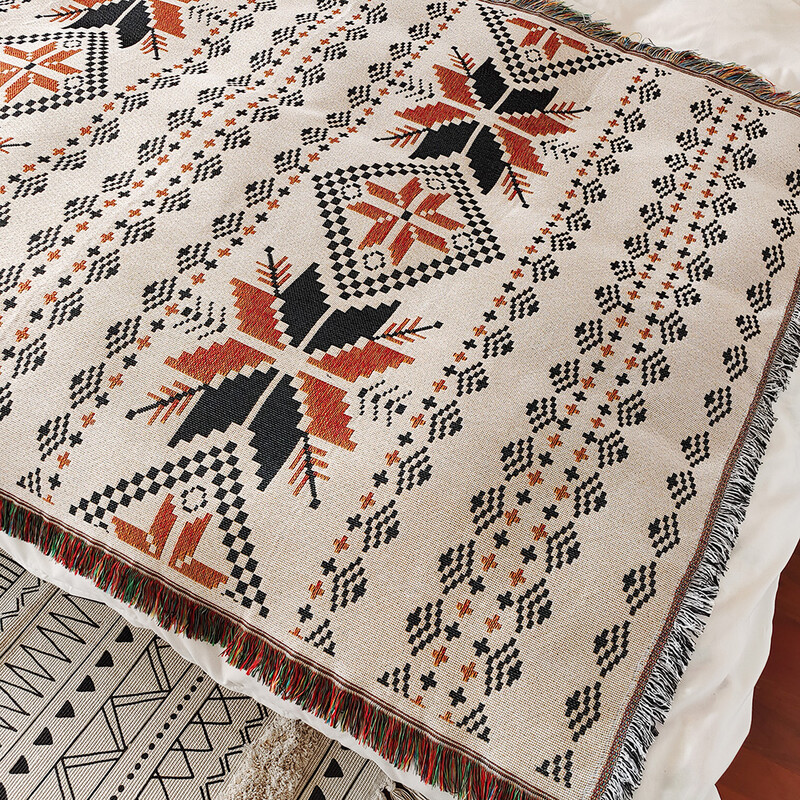 Pătură cu tema boemă de toamnă pentru decorațiuni interioare și activități în aer liber Pături în carouri pentru pat și cuverturi pentru canapea, husă de canapea