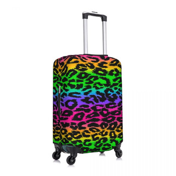 Ретро 80S Калъф за куфар Flight Leopard Rainbow Print Забавни принадлежности за багаж Протектор за пътуване