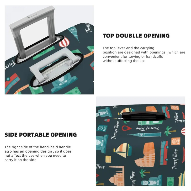 Kelionės sudėtis Lagamino dangtis Įžymūs pasaulio objektai Praktinis verslo apsauga Bagažo reikmenys Skrydis