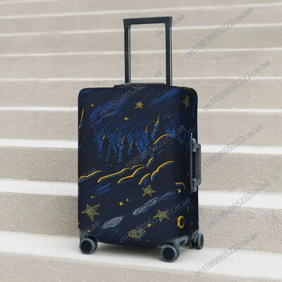 Калъф за куфар Forest Starry Night Sky Illustration Stars Nature Практичен протектор за пътуване Багаж Консумативи Празник