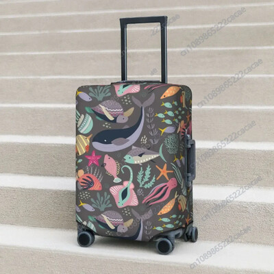 Κάλυμμα βαλίτσας Marine Life Fish Turtle Star Pattern Vacation Cruise Trip Πρακτικό αξεσουάρ αποσκευών προστατευτικό