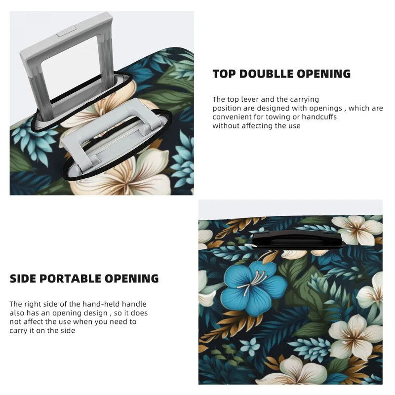 Havajų gėlių lagamino viršelis Gražus atogrąžų spausdinimo verslo apsaugos skrydžio praktinis bagažo dėklas