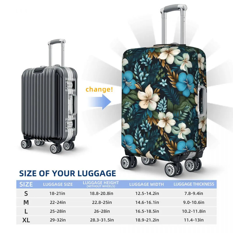 Havajų gėlių lagamino viršelis Gražus atogrąžų spausdinimo verslo apsaugos skrydžio praktinis bagažo dėklas