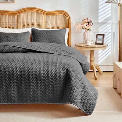 3vnt rinkinys Vienspalvis ultragarsinis dygsniuotas paklodė, minkšta kvėpuojanti antklodė 1vnt lovatiesė + 2vnt pagalvės užvalkalas