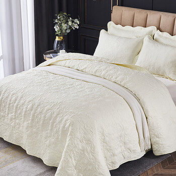 Κάλυμμα κρεβατιού στο κρεβάτι του Milk White Quilted, Πολυτελής Μαξιλαροθήκη, Nordic Διακοσμητικό Κουβερλί, King Size κάλυμμα, 250x240cm