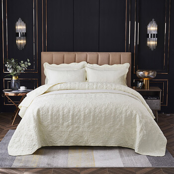 Κάλυμμα κρεβατιού στο κρεβάτι του Milk White Quilted, Πολυτελής Μαξιλαροθήκη, Nordic Διακοσμητικό Κουβερλί, King Size κάλυμμα, 250x240cm