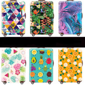 Geometrinis storesnis bagažo dangtis elastingumas kelioninio lagamino apsauginis dangtelis skirtas 18-32 colių lagamino dėklui Kelioniniai priedai Nauja