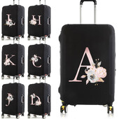 Literă de flori roz Se aplică la valiză de 18-28 inch Husă de protecție Elastică Protectie pentru bagaje Cărucior Husă de praf Accesorii de călătorie