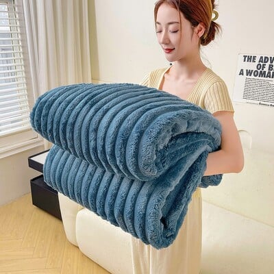 2024 Nyúlutánzat bársony takaró egyrétegű puha flanel polár kanapé huzat kényelmes ágytakaró otthoni ágynemű textil 150*200