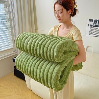 2024 Nyúlutánzat bársony takaró egyrétegű puha flanel polár kanapé huzat kényelmes ágytakaró otthoni ágynemű textil 150*200