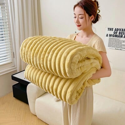 2024 Nyúlutánzat bársony takaró egyrétegű puha flanel polár kanapé huzat kényelmes ágytakaró otthoni ágynemű textil 150*200