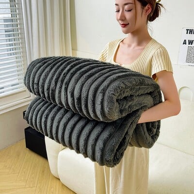 2024 Nyúlutánzat bársony takaró egyrétegű puha flanel polár kanapé huzat kényelmes ágytakaró otthoni ágynemű textil 150*200