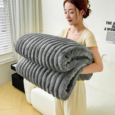 2024 Nyúlutánzat bársony takaró egyrétegű puha flanel polár kanapé huzat kényelmes ágytakaró otthoni ágynemű textil 150*200