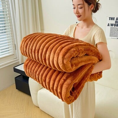 2024 Nyúlutánzat bársony takaró egyrétegű puha flanel polár kanapé huzat kényelmes ágytakaró otthoni ágynemű textil 150*200