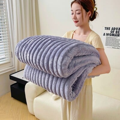 2024 Nyúlutánzat bársony takaró egyrétegű puha flanel polár kanapé huzat kényelmes ágytakaró otthoni ágynemű textil 150*200