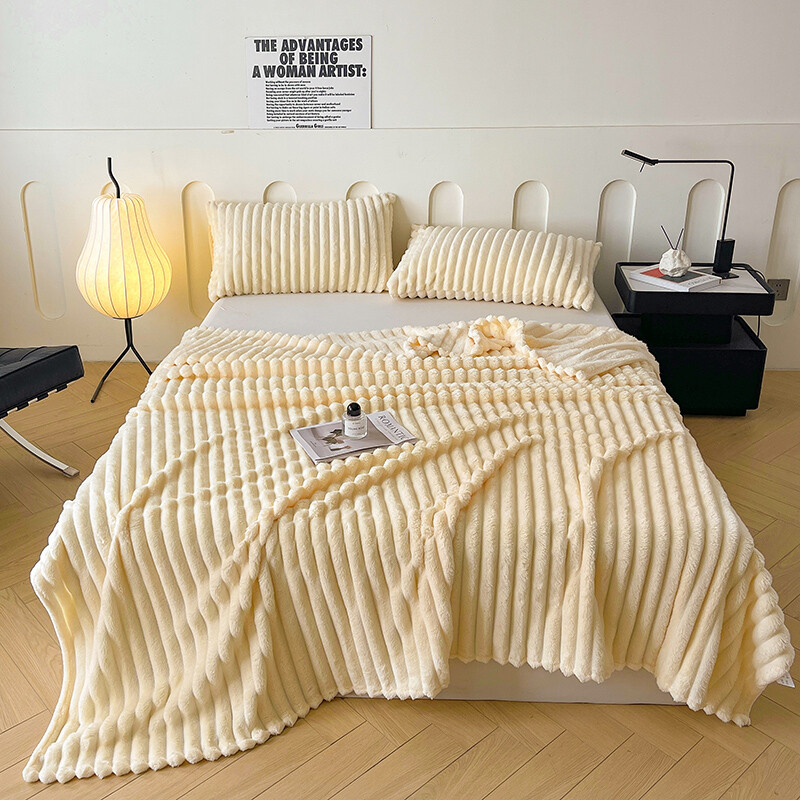 2024 Nyúlutánzat bársony takaró egyrétegű puha flanel polár kanapé huzat kényelmes ágytakaró otthoni ágynemű textil 150*200