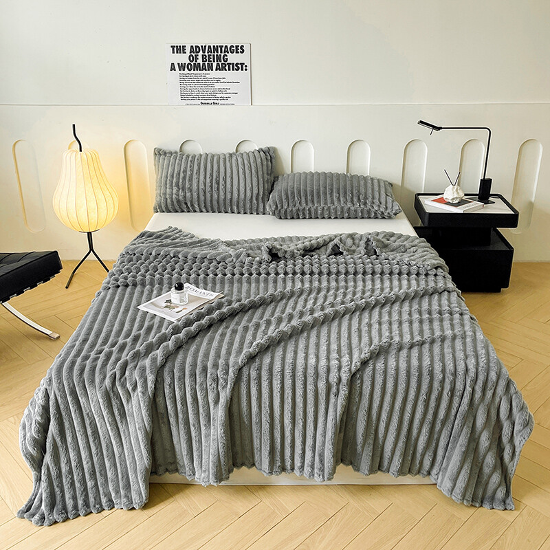 2024 Nyúlutánzat bársony takaró egyrétegű puha flanel polár kanapé huzat kényelmes ágytakaró otthoni ágynemű textil 150*200