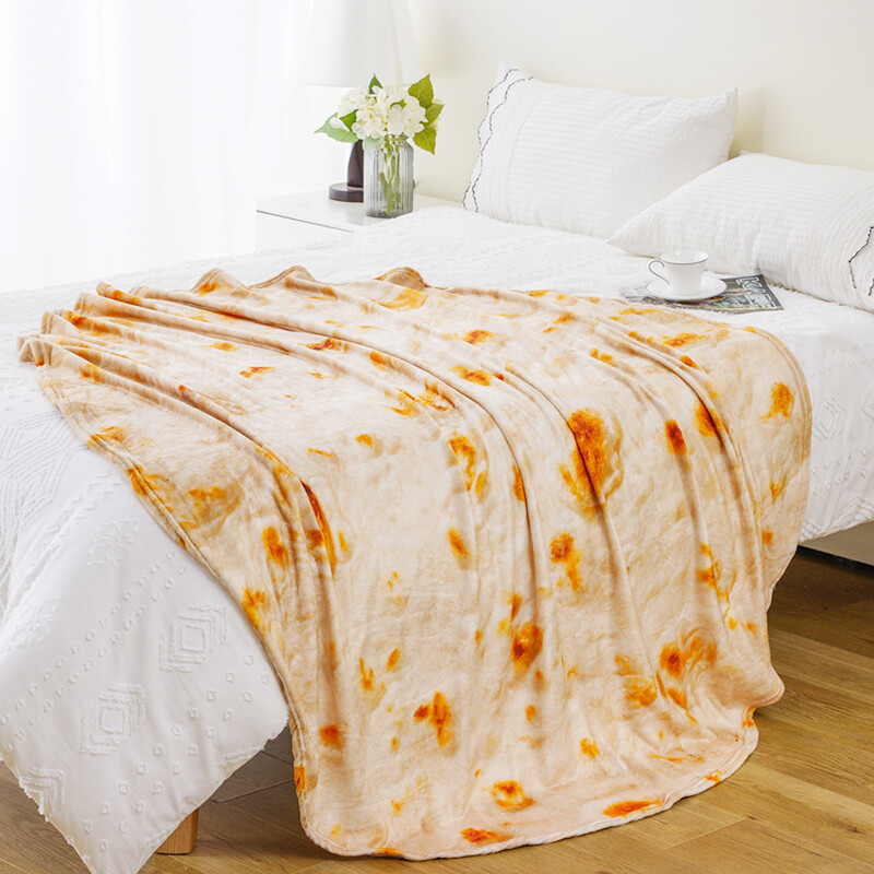 Deka Battilo Tortilla Vtipné prikrývky na jedlo Na posteľ Pohovka Mäkká flanelová prikrývka na posteľ Teplá okrúhla deka Posteľ Plaid Dekor