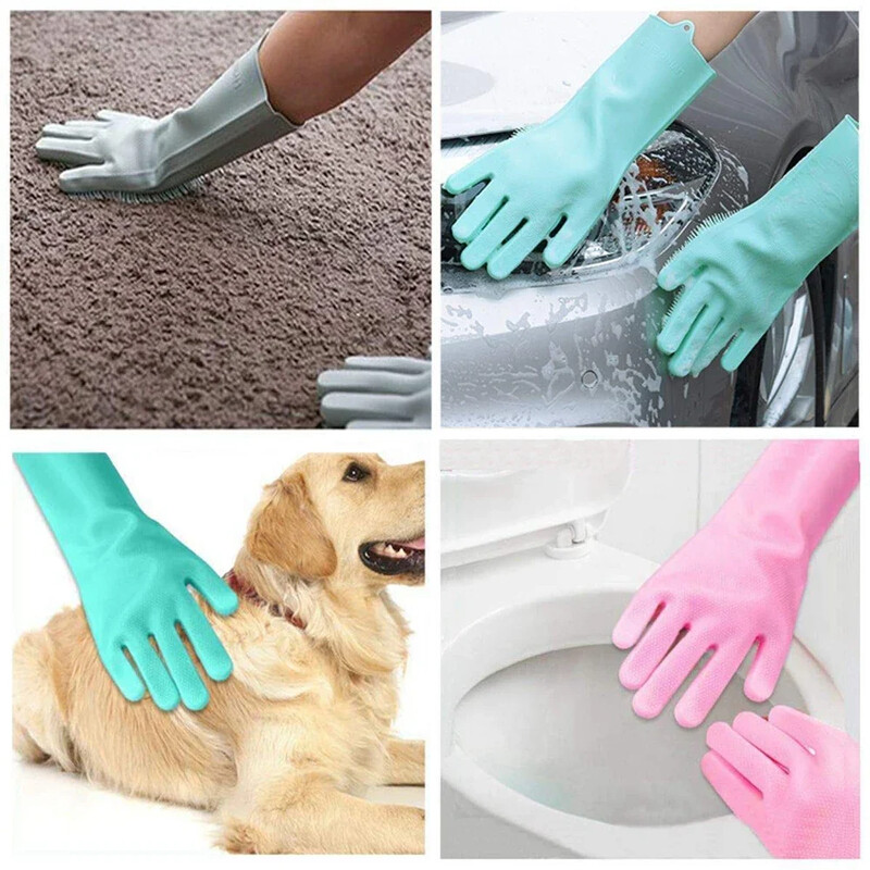 Rukavice na umývanie riadu, silikónová gumová špongia, rukavice pre domácnosť, drhnutie kuchyne, nástroje na čistenie BPA, bez BPA