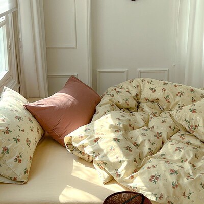 Set lenjerie de pat de lux Husă de pat 140x200 Lenjerie de pat Set cearșaf de pat Cearșaf de pat dublu Cearșaf de pat Dublu Seturi Confort